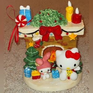 Hello Kitty Christmas holiday fireplace figure decor